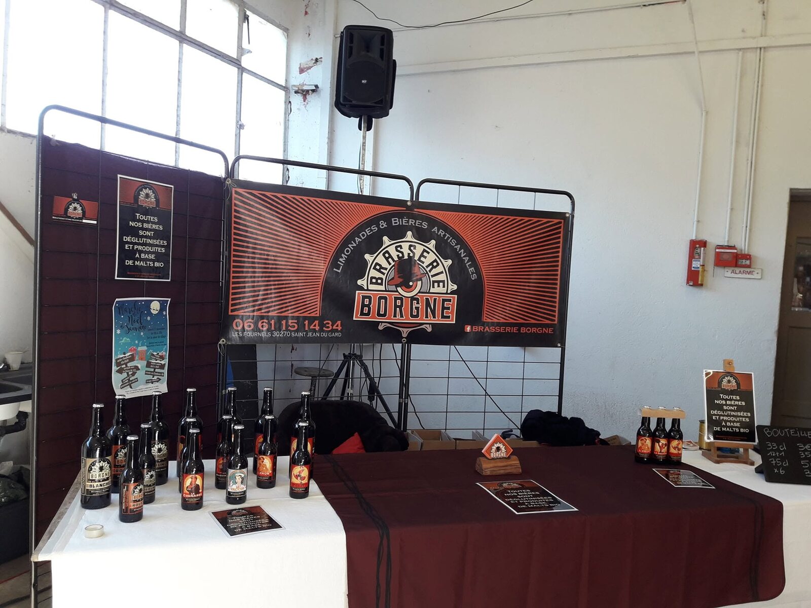 Table de présentation Brasserie Borgne lors d'un événement